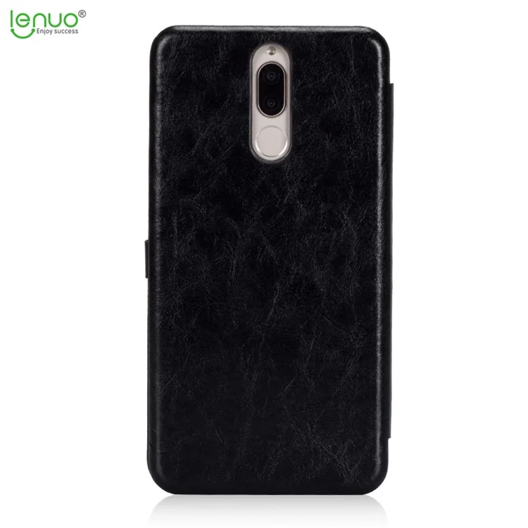 LENUO Crazy Horse PU Leather Card Holder Mobile Cover for Huawei Mate 10 Lite / nova 2i / Maimang 6 - Black