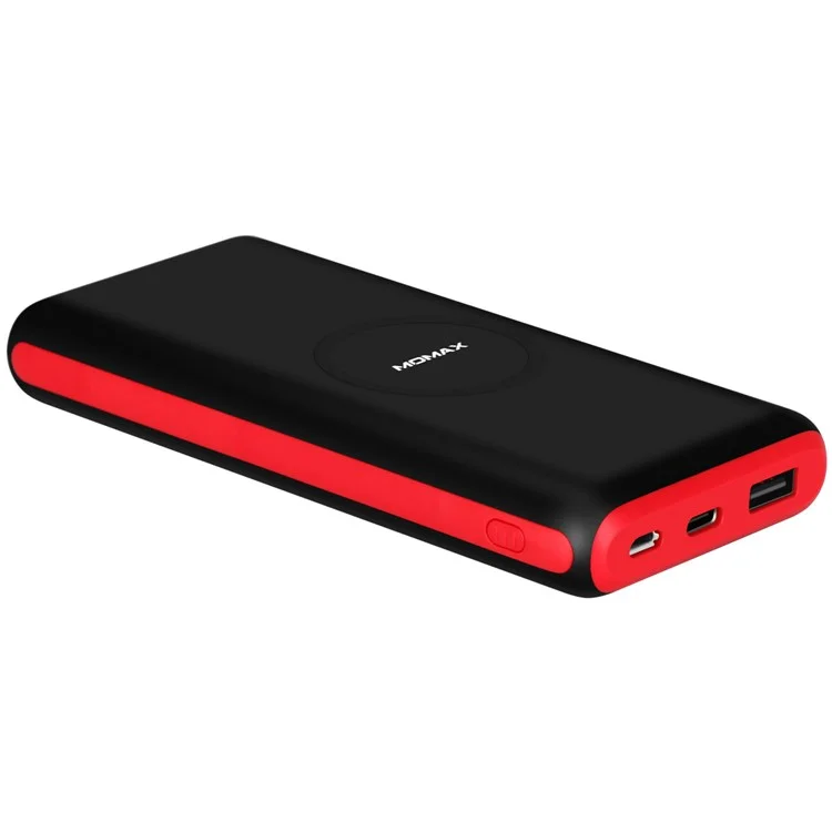 MOMAX QPower 2 Qi Wireless Charging Pad + Power Bank 10000mAh for iPhone X/8/8 Plus etc. - Black