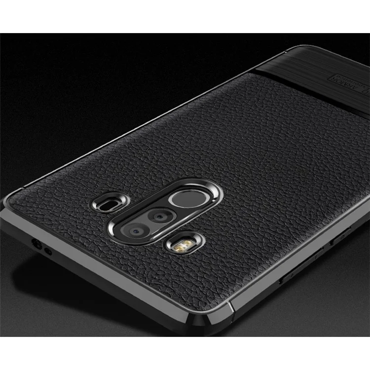Litchi Texture TPU Phone Accessory Case for Huawei Mate 10 Pro - Black