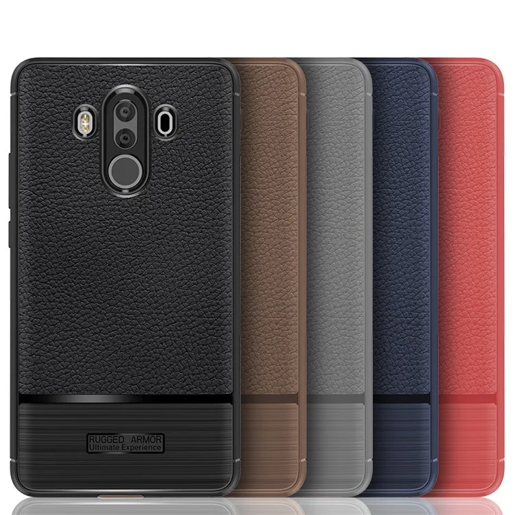 Litchi Texture TPU Phone Accessory Case for Huawei Mate 10 Pro - Black