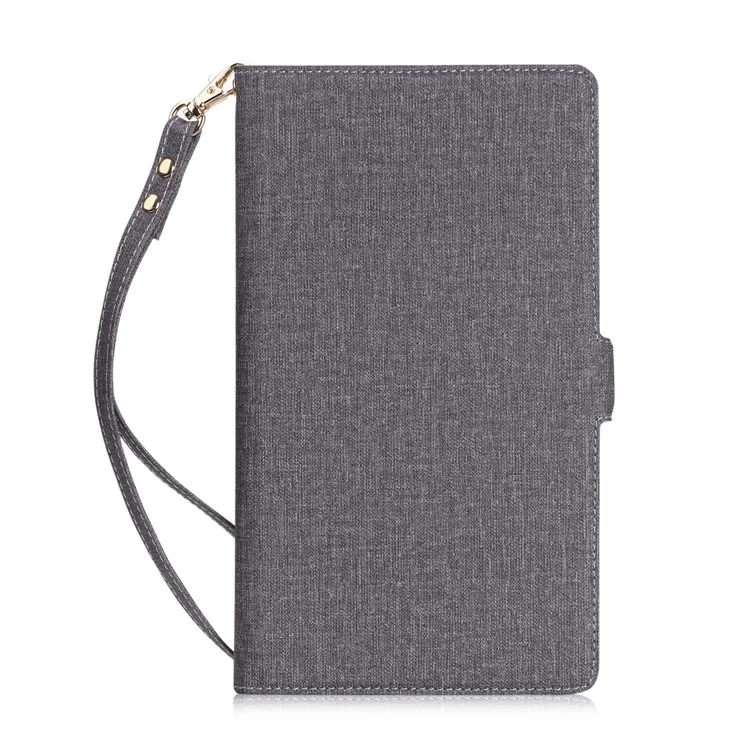 PU Leather Card Slots Magnetic Stand Cover with Strap for Huawei MediaPad T3 7.0 (3G) - Grey