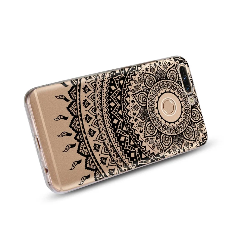 Mandala Flower TPU + PC Combo Back Case for Huawei Honor 8 Pro / Honor V9 - Black