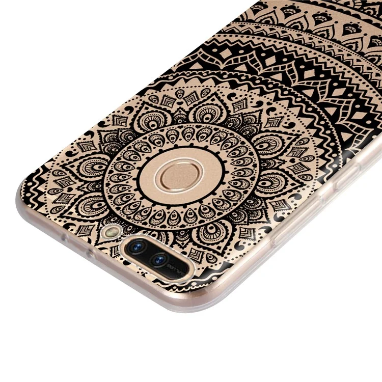 Mandala Flower TPU + PC Combo Back Case for Huawei Honor 8 Pro / Honor V9 - Black