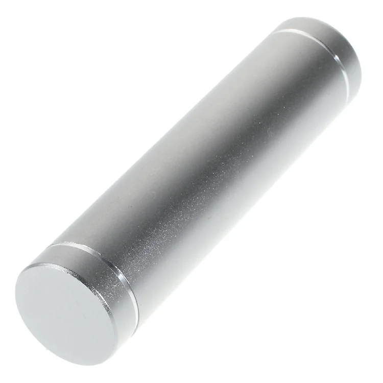 Metal Cylinder DIY Power Bank Case and Micro USB Cable (A1-2) - Silver