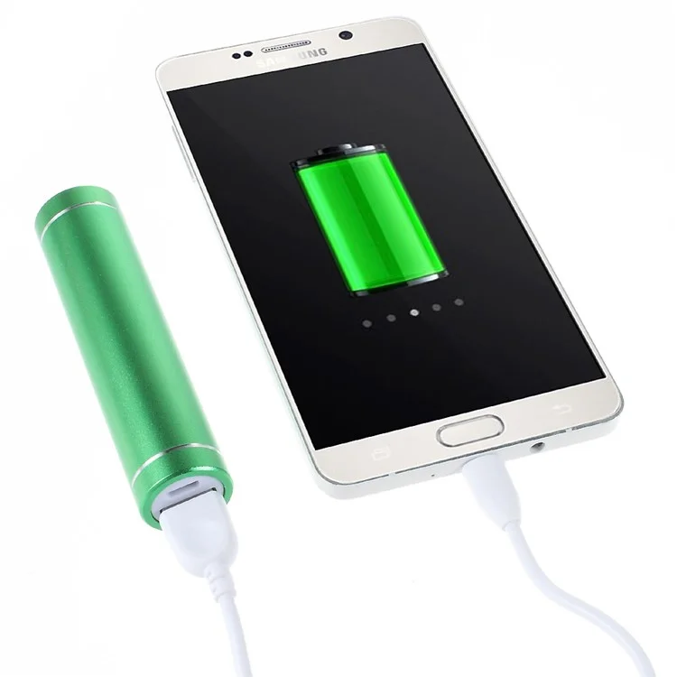 Metal Cylinder DIY Power Bank Housing and Micro USB Cable (A1-2) - Green