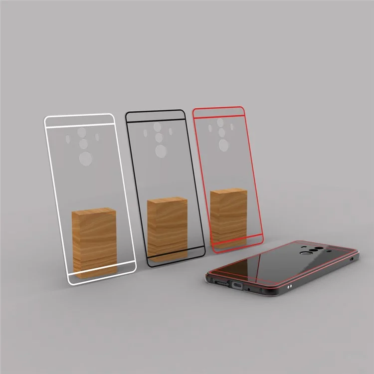 Transparent PC Back Plate + Metal Bumper Hybrid Case for Huawei Mate 10 Pro - Red