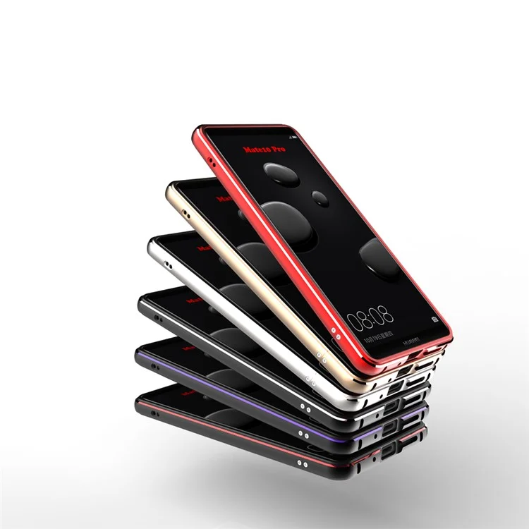 Transparent PC Back Plate + Metal Bumper Hybrid Case for Huawei Mate 10 Pro - Red