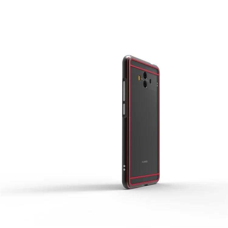 Transparent PC Back Plate + Metal Bumper Hybrid Case for Huawei Mate 10 Pro - Red