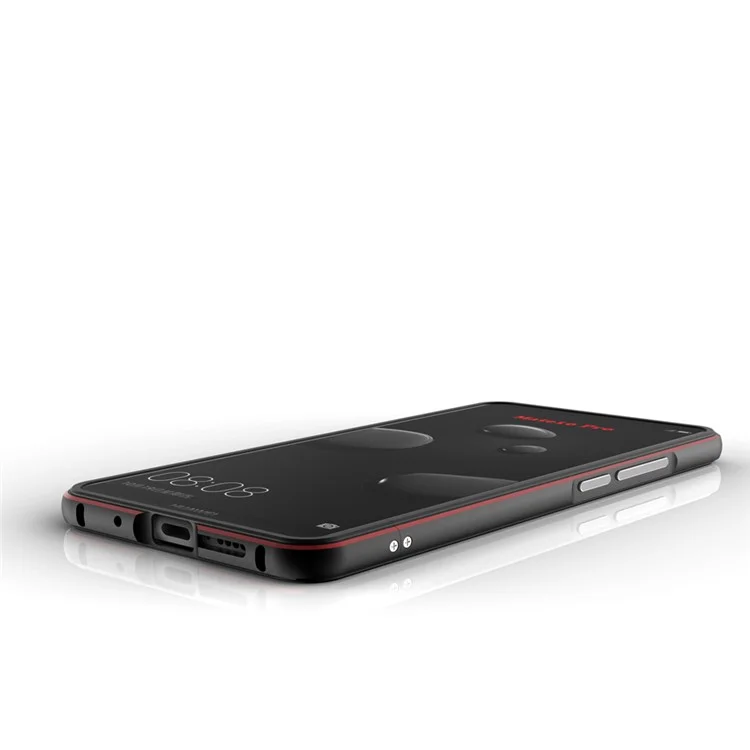 Transparent PC Back Plate + Metal Bumper Hybrid Case for Huawei Mate 10 Pro - Red