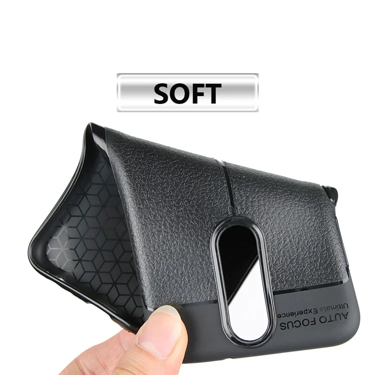 ANGIBABE Slim Litchi Grain Soft TPU Back Casing Cover for Huawei Mate 10 Lite / nova 2i / Maimang 6 / Honor 9i (India) - Black