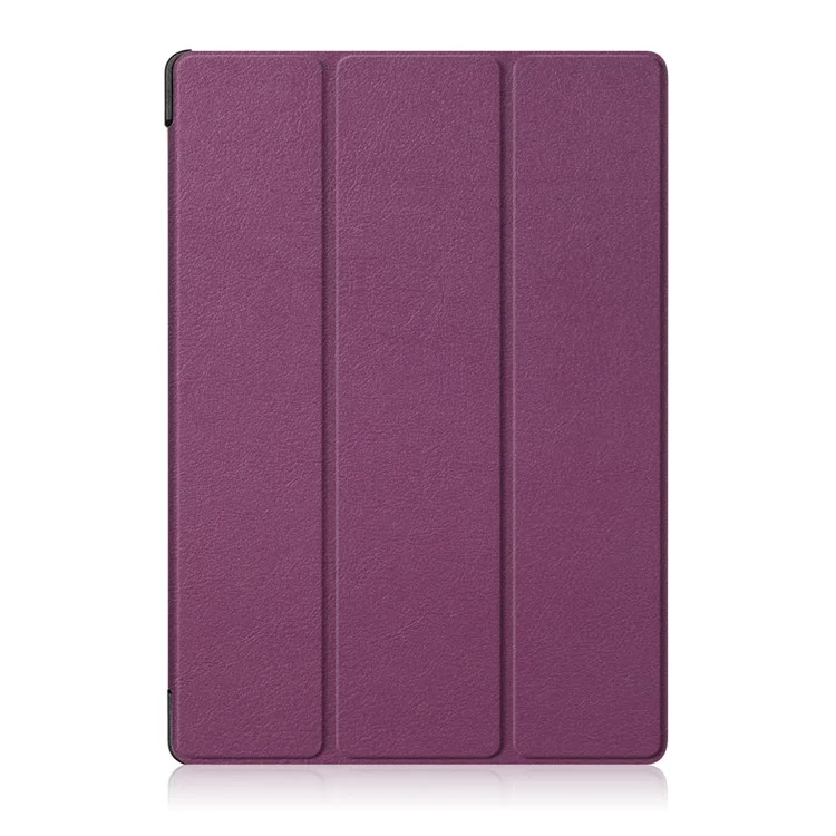 Tri-fold PU Leather Case Stand Cover for Huawei MediaPad M3 Lite 10 WP - Purple