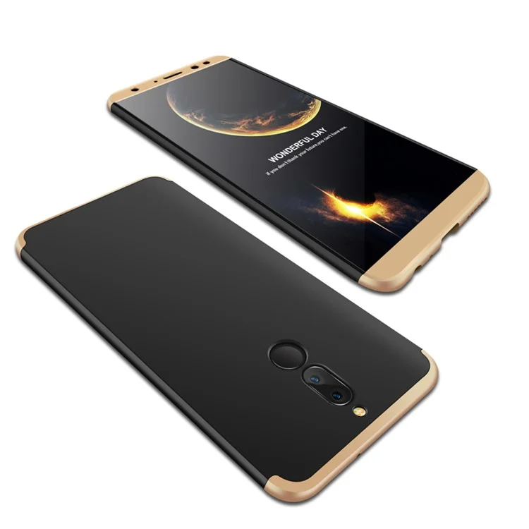 GKK Detachable All-wrapped Matte Hard PC Mobile Phone Case for Huawei Mate 10 Lite / Maimang 6 / nova 2i / Honor 9i (India) - Black / Gold