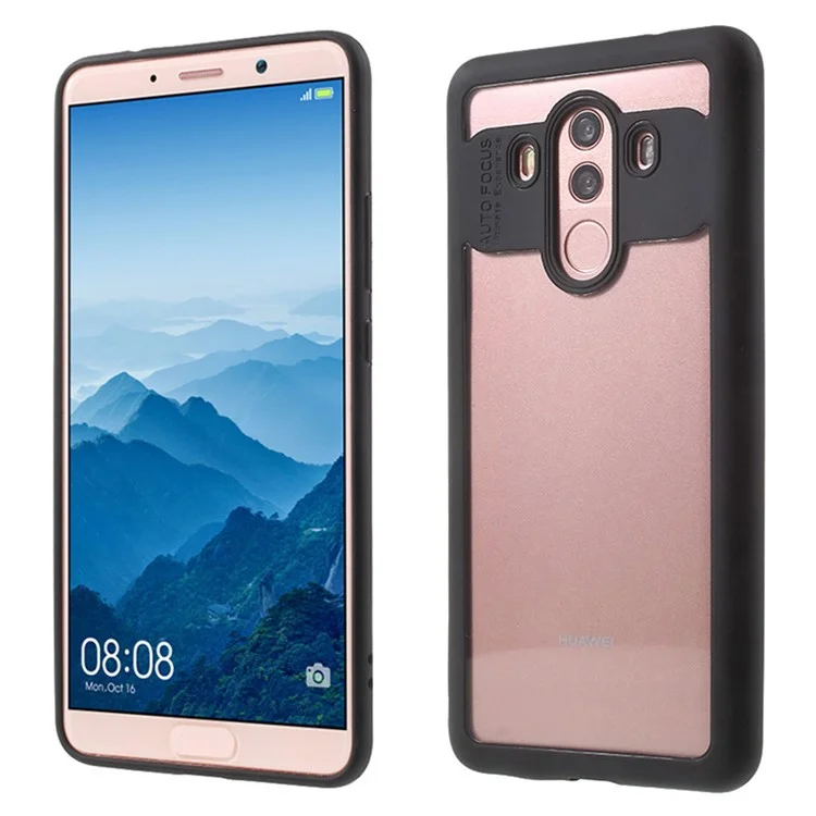 Transparent Acrylic Back + TPU Frame Protective Back Case for Huawei Mate 10 Pro - Black