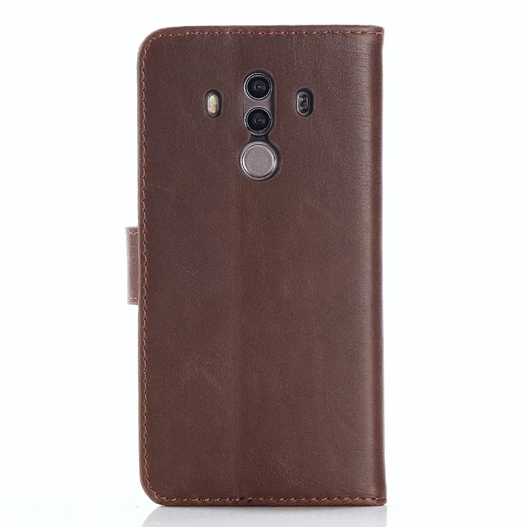 For Huawei Mate 10 Pro Crazy Horse Pattern Wallet Leather Case - Coffee