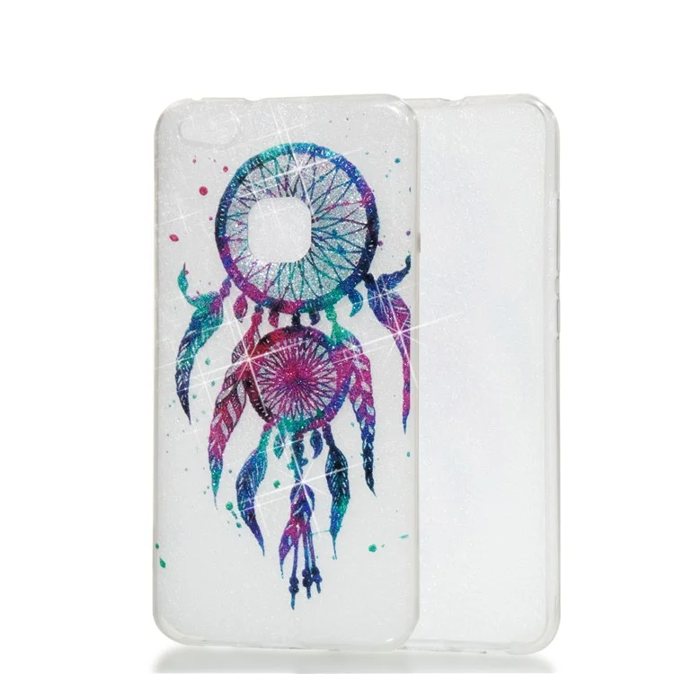 Clear IMD Glitter Powder Patterned TPU Mobile Accessory Cover for Huawei P10 Lite - Colorful Dream Catcher