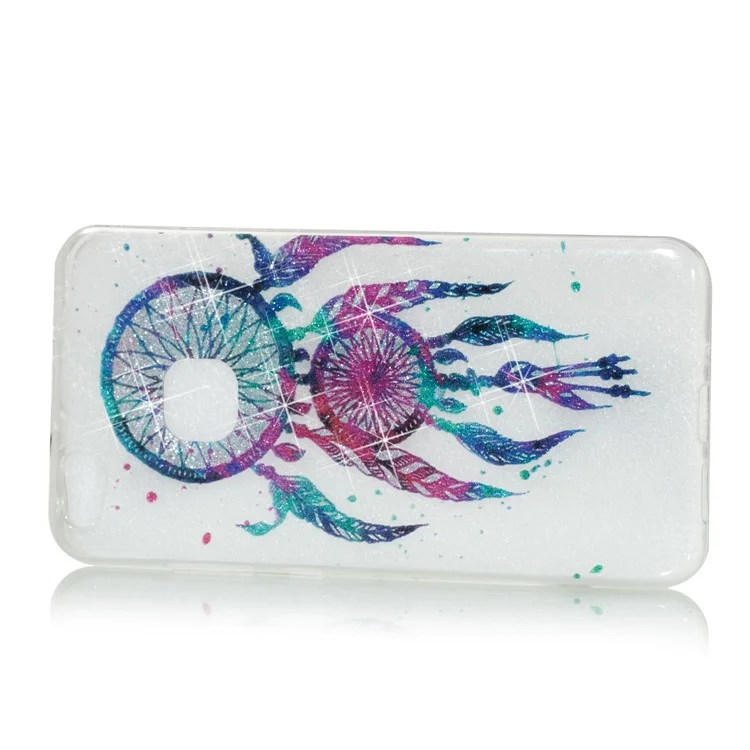 Clear IMD Glitter Powder Patterned TPU Mobile Accessory Cover for Huawei P10 Lite - Colorful Dream Catcher