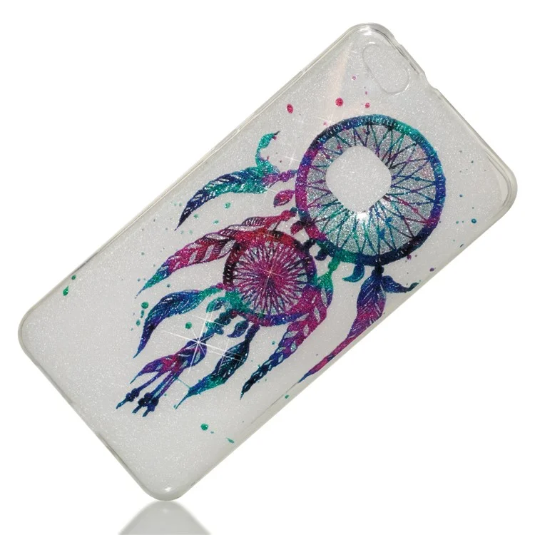 Clear IMD Glitter Powder Patterned TPU Mobile Accessory Cover for Huawei P10 Lite - Colorful Dream Catcher