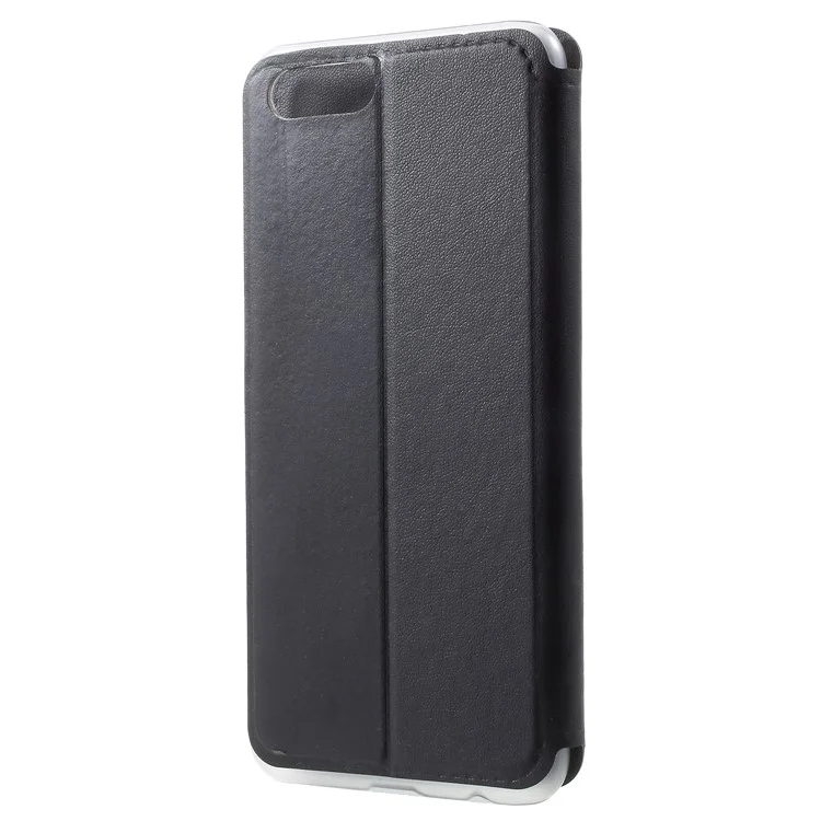 For Huawei Honor V10 / View 10 Flip Leather Case with View Window - Black