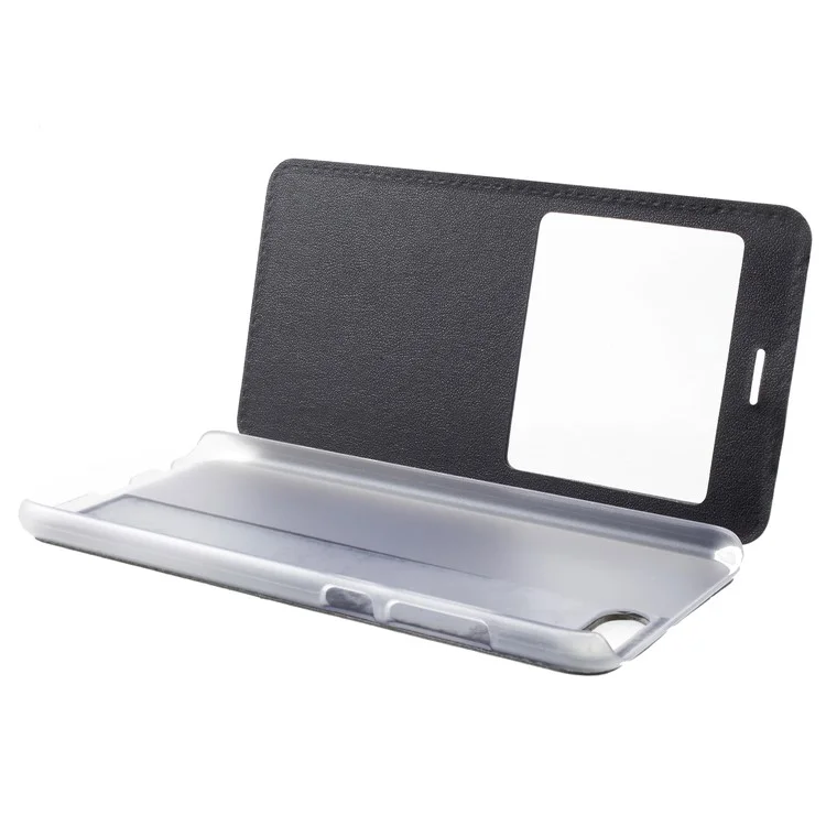 For Huawei Honor V10 / View 10 Flip Leather Case with View Window - Black
