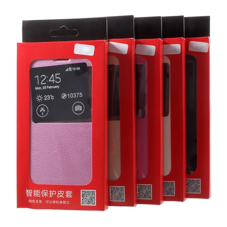 For Huawei Honor V10 / View 10 Flip Leather Case with View Window - Black
