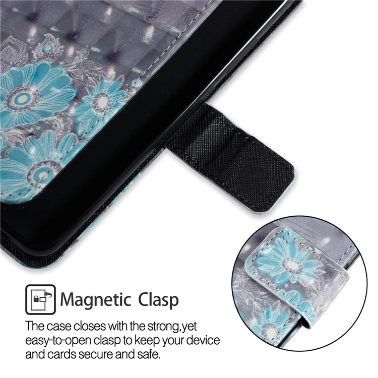 Pattern Printing Stand Leather Wallet Mobile Cover with Strap for Huawei Mate 10 Pro - Blue Flower