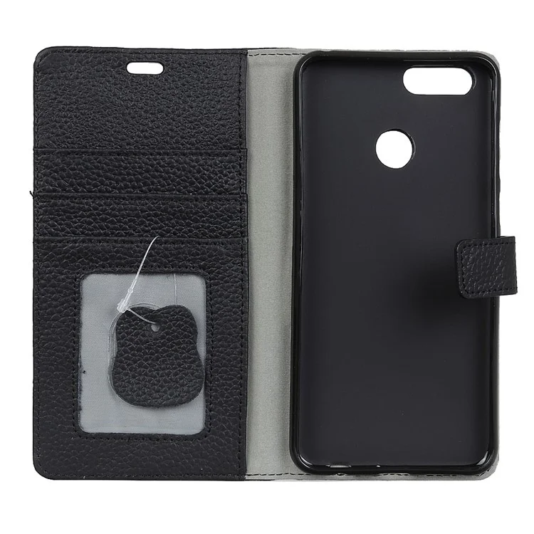 Genuine Leather Wallet Stand Phone Case for Huawei Honor 9 Youth Edition / Honor 9 Lite - Black