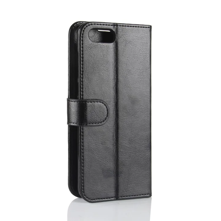 Crazy Horse Magnetic Stand Wallet Leather Mobile Phone Case for Huawei Honor View 10 / V10 - Black