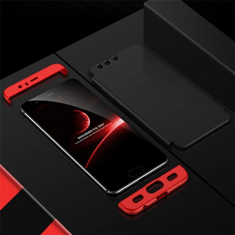 Detachable All-wrapped Matte Hard PC Case for Huawei Honor 9 - Black / Red