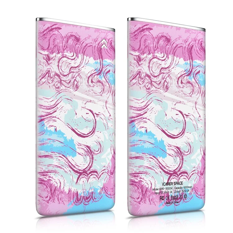 ICARER SPACE Patterned Ultra-thin 5000mAh Power Bank for iPhone Samsung Huawei - Winds and Clouds