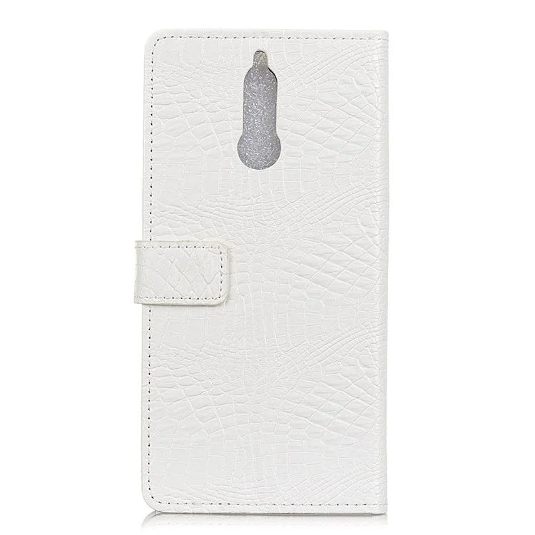 Crocodile Texture PU Leather Stand Cover for Huawei Mate 10 Lite / nova 2i / Honor 9i (India) - White