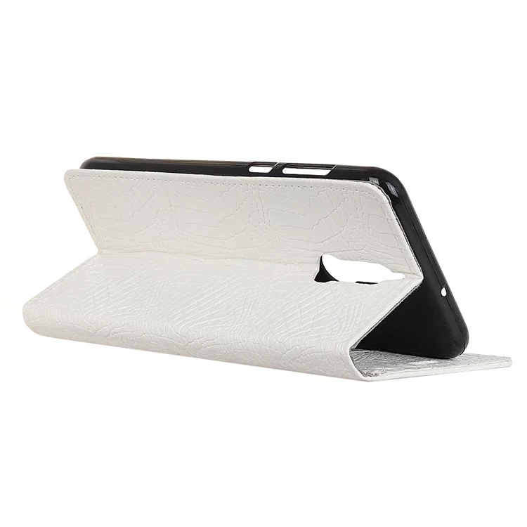 Crocodile Texture PU Leather Stand Cover for Huawei Mate 10 Lite / nova 2i / Honor 9i (India) - White
