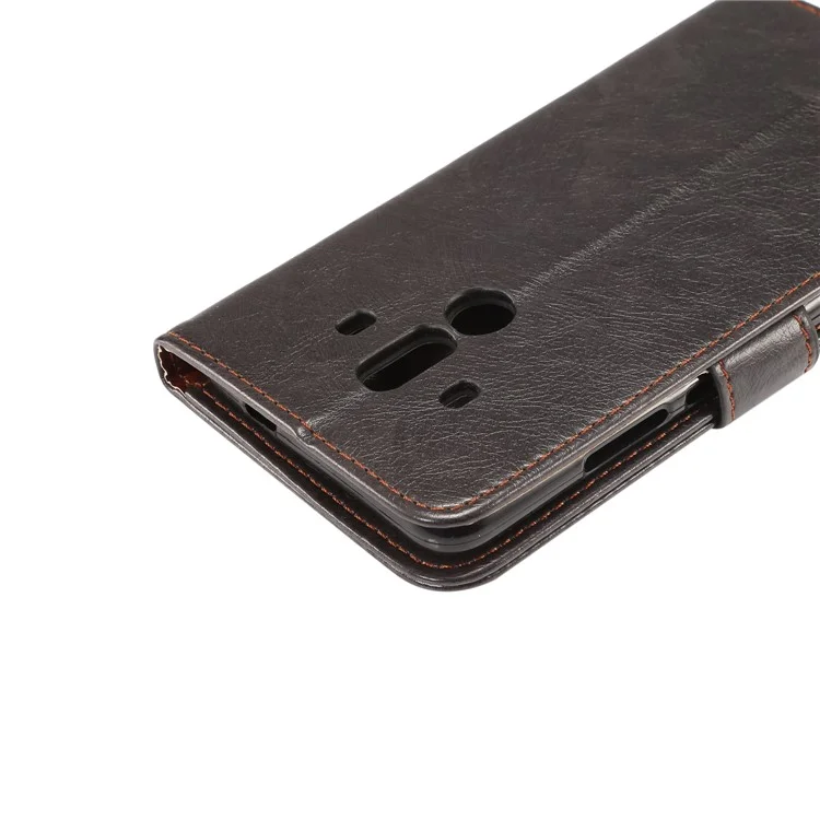 Crazy Horse Wallet Leather Stand Case for Huawei Mate 10 Pro - Black
