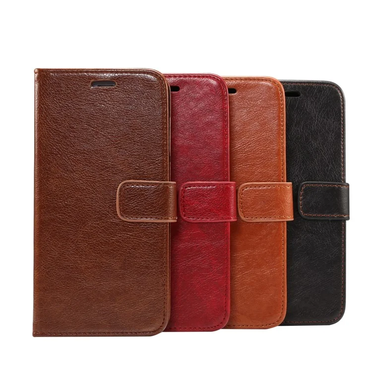 Crazy Horse Wallet Leather Stand Case for Huawei Mate 10 Pro - Black