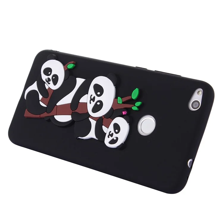 3D Panda Pattern Soft TPU Phone Case for Huawei P8 Lite (2017)/Honor 8 Lite - Black