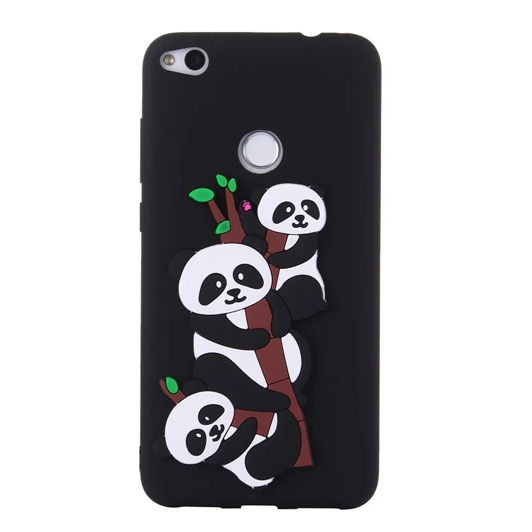 3D Panda Pattern Soft TPU Phone Case for Huawei P8 Lite (2017)/Honor 8 Lite - Black