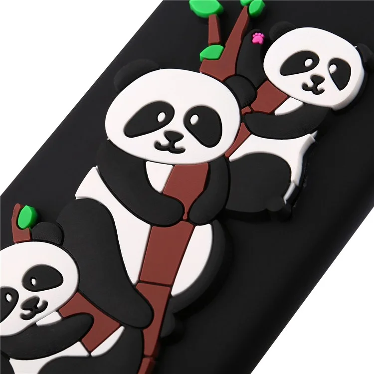 3D Panda Pattern Soft TPU Phone Casing for Huawei P10 Lite - Black