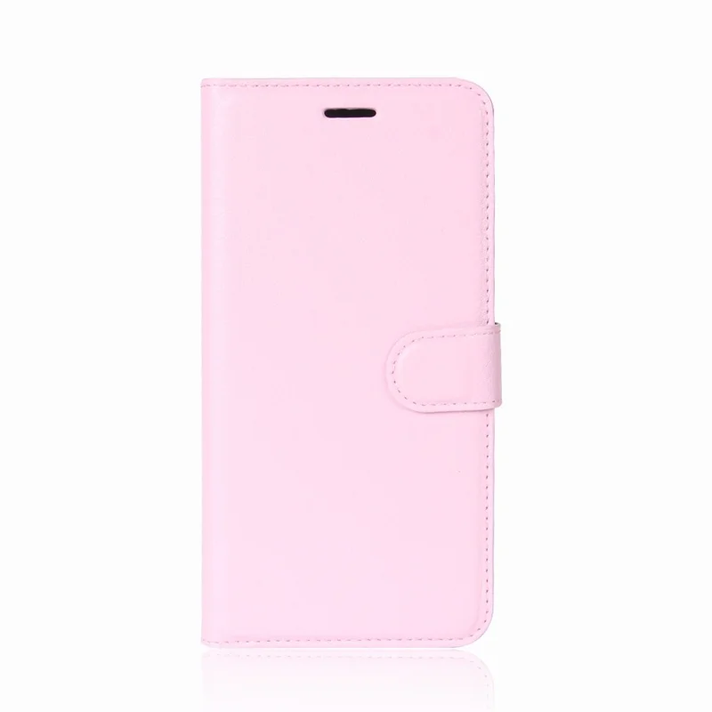 for Huawei P Smart / Enjoy 7S Litchi Texture Leather Wallet Stand Protective Cover Shell - Pink