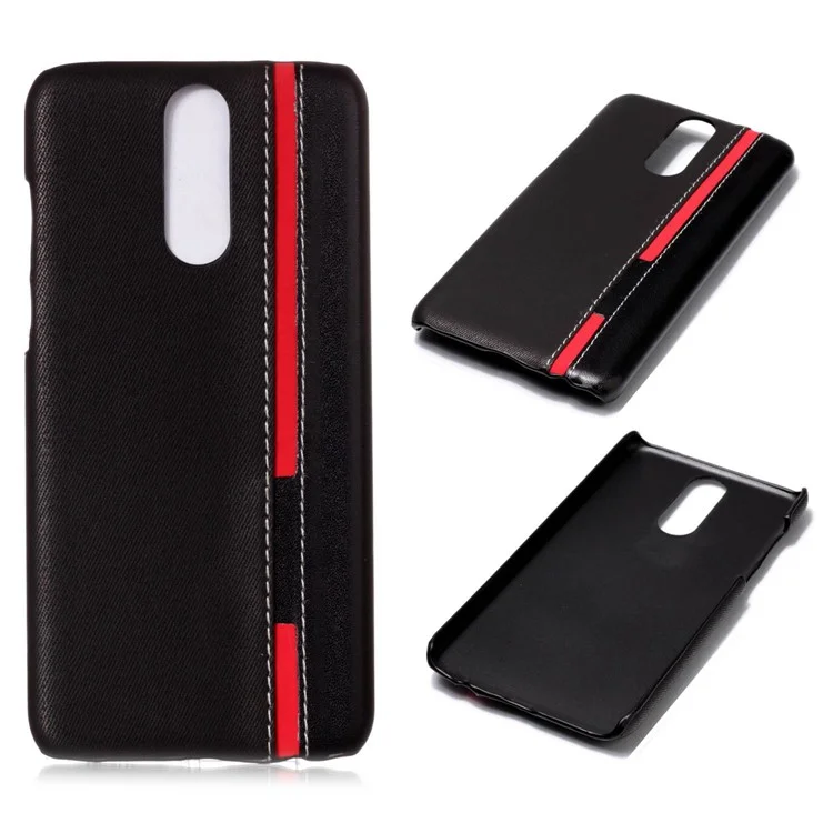 Contrast Color PU Leather Coated PC Mobile Phone Case for Huawei Mate 10 Lite / Maimang 6 / nova 2i / Honor 9i (India) - Black