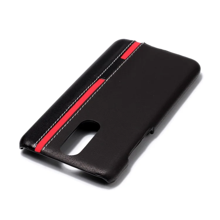Contrast Color PU Leather Coated PC Mobile Phone Case for Huawei Mate 10 Lite / Maimang 6 / nova 2i / Honor 9i (India) - Black