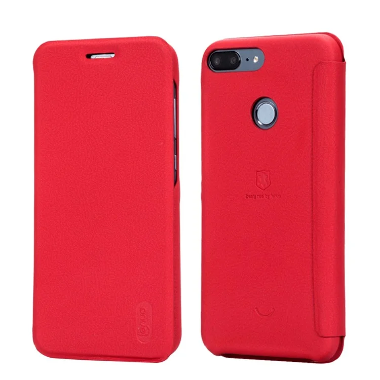 LENUO Ledream Series Flip Leather Card Holder Cover for Huawei Honor 9 Lite / Honor 9 Youth Edition - Red
