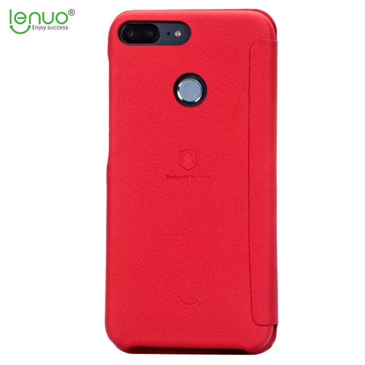 LENUO Ledream Series Flip Leather Card Holder Cover for Huawei Honor 9 Lite / Honor 9 Youth Edition - Red