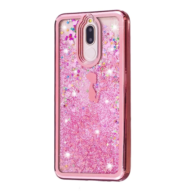 Moving Quicksand Plated TPU Casing for Huawei Mate 10 Lite / nova 2i / Maimang 6 / Honor 9i (India) - Butterfly Fairy