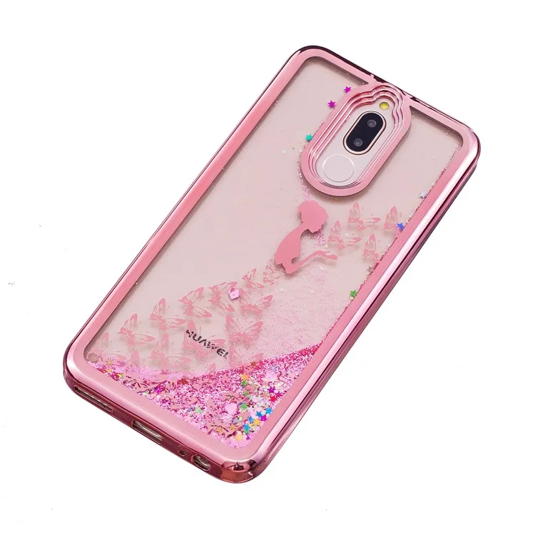 Moving Quicksand Plated TPU Casing for Huawei Mate 10 Lite / nova 2i / Maimang 6 / Honor 9i (India) - Butterfly Fairy