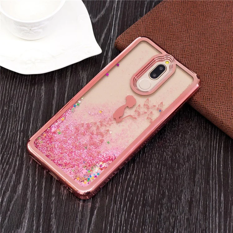 Moving Quicksand Plated TPU Casing for Huawei Mate 10 Lite / nova 2i / Maimang 6 / Honor 9i (India) - Butterfly Fairy