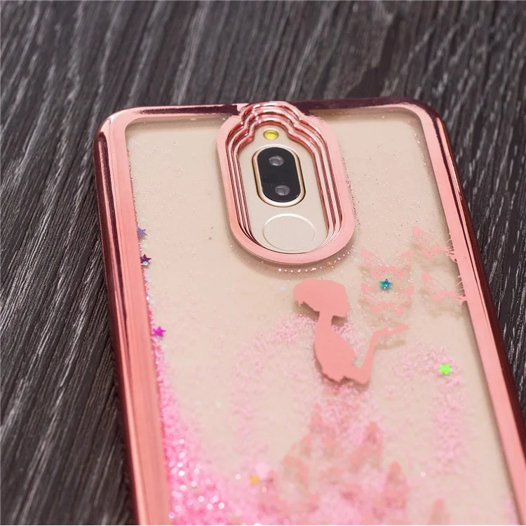 Moving Quicksand Plated TPU Casing for Huawei Mate 10 Lite / nova 2i / Maimang 6 / Honor 9i (India) - Butterfly Fairy