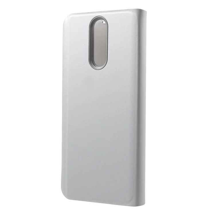 Plated Mirror Surface Information View Stand Leather Smart Shell for Huawei Mate 10 Lite/nova 2i/Maimang 6/Honor 9i (India) - Grey