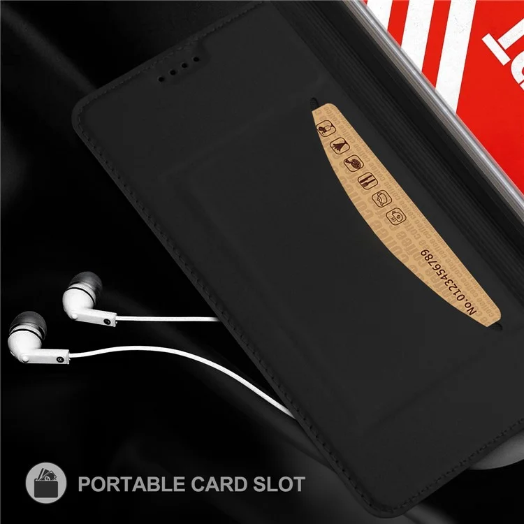 Flip Leather Card Holder Smart Phone Case for Huawei P Smart / Enjoy 7S - Black