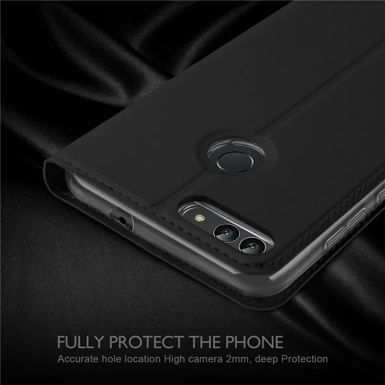 Flip Leather Card Holder Smart Phone Case for Huawei P Smart / Enjoy 7S - Black