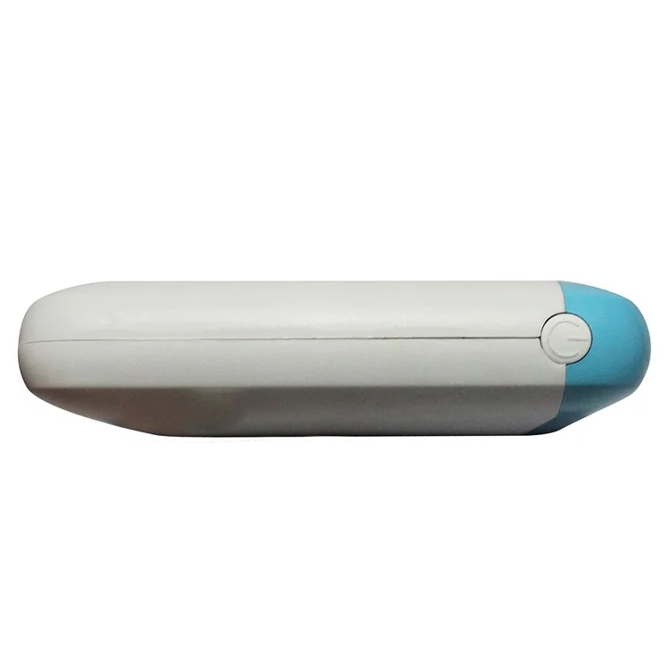 KENIPU Portable Dual USB 6000mAh Power Bank with LED Light for iPhone Samsung Huawei - White + Blue