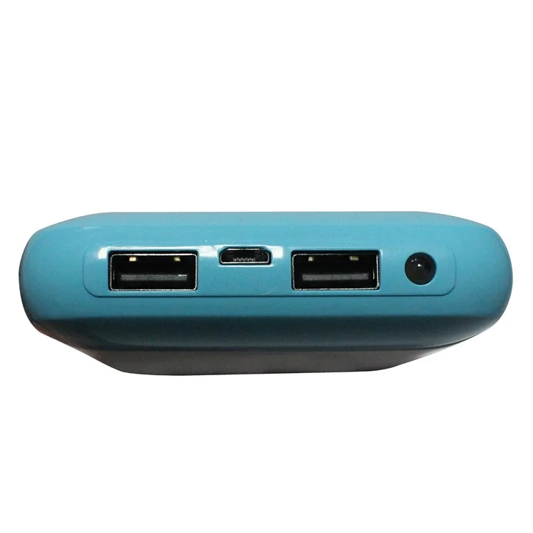 KENIPU Portable Dual USB 6000mAh Power Bank with LED Light for iPhone Samsung Huawei - White + Blue